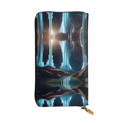 WZYWHJ Stilvolle Geldbörse aus Leder mit Kristalldruck, lange Clutch für Damen, strapazierfähiges Material, 12 Kartenfächer, Reißverschlussfächer von WZYWHJ