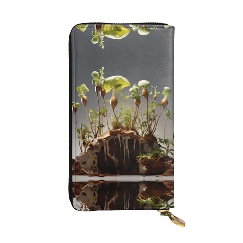 WZYWHJ Stilvolle Geldbörse aus bedrucktem Leder, lange Clutch für Damen, strapazierfähiges Material, 12 Kartenfächer, Reißverschlussfächer von WZYWHJ