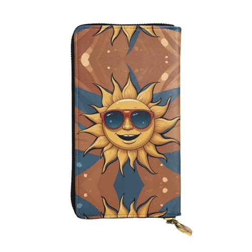 WZYWHJ Stilvolle Geldbörse mit Sonnenbrille, bedrucktes Leder, lange Clutch für Damen, strapazierfähiges Material, 12 Kartenfächer, Reißverschlussfächer WZYWHJ Stilvolle Geldbörse mit Sonnenbrille, bedrucktes Leder, lange Clutch für Damen, strapazierfähiges Material, 12 Kartenfächer, Reißverschlussfächer von WZYWHJ