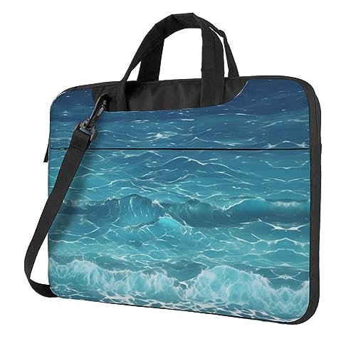 WZYWHJ The Deep Blue Sea Prints Laptoptasche – mit weichem Innenfutter, mehreren Taschen – ideal für Männer, Reisen und Business, Schwarz, 14 inch WZYWHJ The Deep Blue Sea Prints Laptoptasche – mit weichem Innenfutter, mehreren Taschen – ideal für Männer, Reisen und Business, Schwarz, 14 inch von WZYWHJ