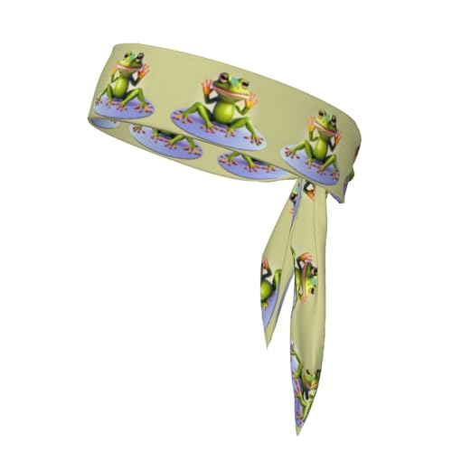 WZYWHJ The Funny Frog Doing Yoga Printed Headbands,Sports Head Tie ,Headband for Men and Women,Hair Band for Running Workout Football von WZYWHJ