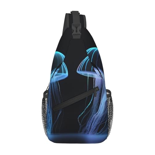 WZYWHJ Transparente Quallen-Druck Herren Casual Crossbody Brusttasche mit hoher Speicherkapazität und verstellbarem Schultergurt WZYWHJ Transparente Quallen-Druck Herren Casual Crossbody Brusttasche mit hoher Speicherkapazität und verstellbarem Schultergurt von WZYWHJ