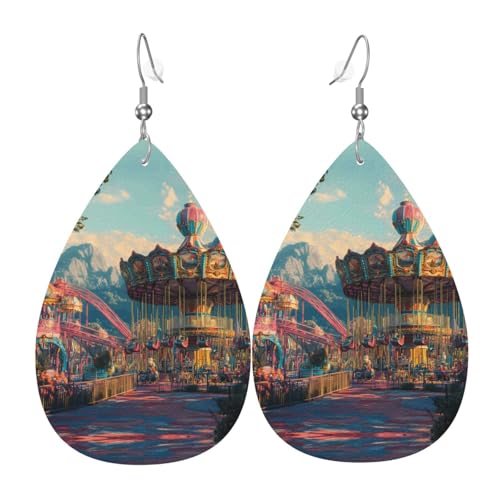 WZYWHJ Traumspielplatz Bild Damen Leder Ohrringe Einfache Wassertropfen Anhänger Mode Urlaub Geschenk von WZYWHJ