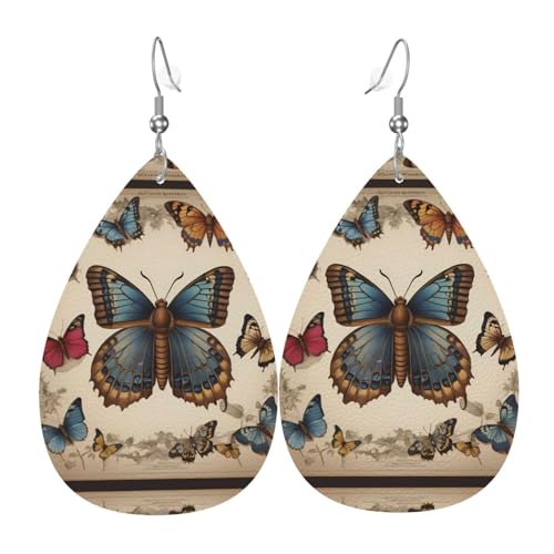 WZYWHJ Viktorianische Schmetterling Drucke Damen Leder Ohrringe Einfache Wassertropfen Anhänger Mode Urlaub Geschenk WZYWHJ Viktorianische Schmetterling Drucke Damen Leder Ohrringe Einfache Wassertropfen Anhänger Mode Urlaub Geschenk von WZYWHJ