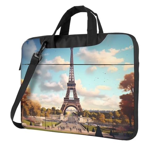 WZYWHJ Vintage Eiffelturm-Druck-Laptop-Tasche, mit weichem Innenfutter, mehreren Taschen, ideal für Herren, Reisen und Business, Schwarz, 13 Zoll WZYWHJ Vintage Eiffelturm-Druck-Laptop-Tasche, mit weichem Innenfutter, mehreren Taschen, ideal für Herren, Reisen und Business, Schwarz, 13 Zoll von WZYWHJ