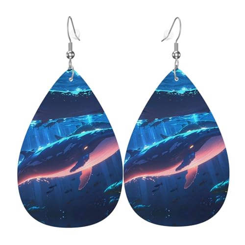 WZYWHJ Wale im Fjord Prints Damen Leder Ohrringe Einfache Wassertropfen Anhänger Mode Urlaub Geschenk WZYWHJ Wale im Fjord Prints Damen Leder Ohrringe Einfache Wassertropfen Anhänger Mode Urlaub Geschenk von WZYWHJ