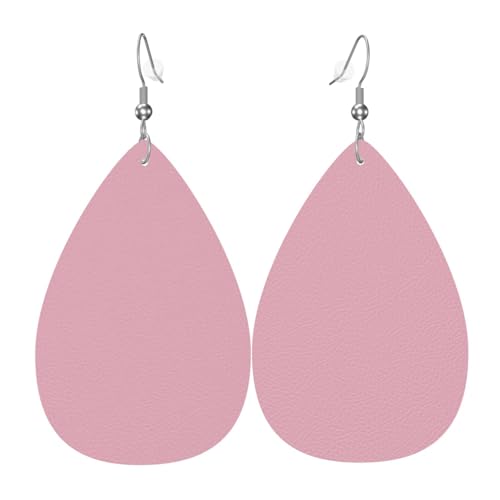 WZYWHJ Wasserrotes Bild Damen Leder Ohrringe Einfache Wassertropfen Anhänger Mode Urlaub Geschenk von WZYWHJ