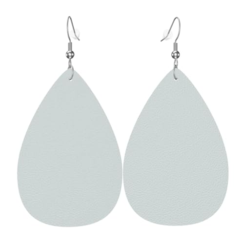 WZYWHJ Waxy White Picture Damen-Leder-Ohrringe, einfacher Wassertropfen-Anhänger, modisches Urlaubsgeschenk von WZYWHJ