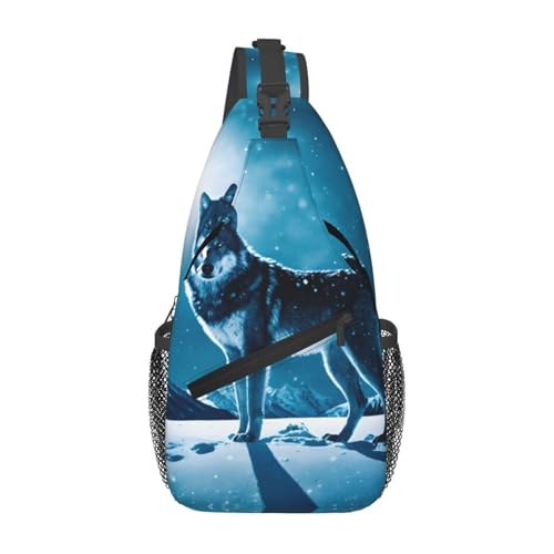 WZYWHJ Wolf on Snowy Mountain Printing Herren Casual Crossbody Brusttasche mit hoher Speicherkapazität und verstellbarem Schultergurt WZYWHJ Wolf on Snowy Mountain Printing Herren Casual Crossbody Brusttasche mit hoher Speicherkapazität und verstellbarem Schultergurt von WZYWHJ
