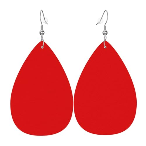 WZYWHJ Yasutani Rot Prints Damen Leder Ohrringe Einfache Wassertropfen Anhänger Mode Urlaub Geschenk WZYWHJ Yasutani Rot Prints Damen Leder Ohrringe Einfache Wassertropfen Anhänger Mode Urlaub Geschenk von WZYWHJ