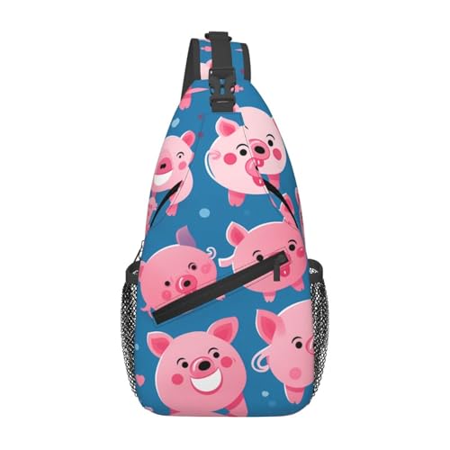 WZYWHJ smile pink pig Prints Herren Casual Crossbody Brusttasche mit hoher Speicherkapazität und verstellbarem Schultergurt WZYWHJ smile pink pig Prints Herren Casual Crossbody Brusttasche mit hoher Speicherkapazität und verstellbarem Schultergurt von WZYWHJ