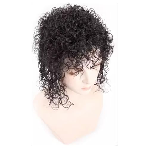 Haarteile Perücke Kunsthaar Natur Locken Topper Flauschiges Haarteil Stirnband Kleberlose Perücke Nahtlos Clip-in Top Wiglet für Frauen Dünnes Haar Perücke von WZYYCV