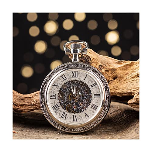 WZYYCV Herren Taschenuhr Taschenuhr Automatik Mechanische Taschenuhr Vintage Skelett-taschenuhr Roman Non-flip Mechanisch Taschenuhr von WZYYCV