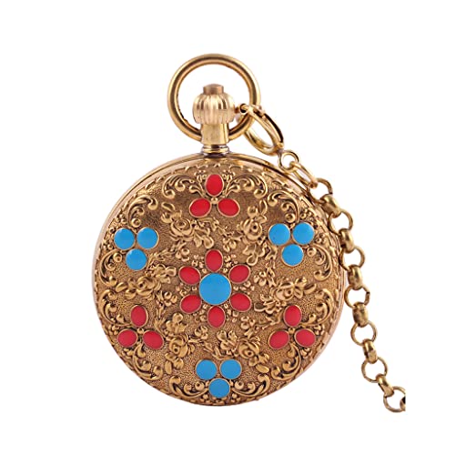 WZYYCV Herren Taschenuhr Taschenuhr Retro Doppelöffnung Mechanische Taschenuhr Kupfer Roman Herren- Und Damentaschenuhr Mechanisch Taschenuhr von WZYYCV