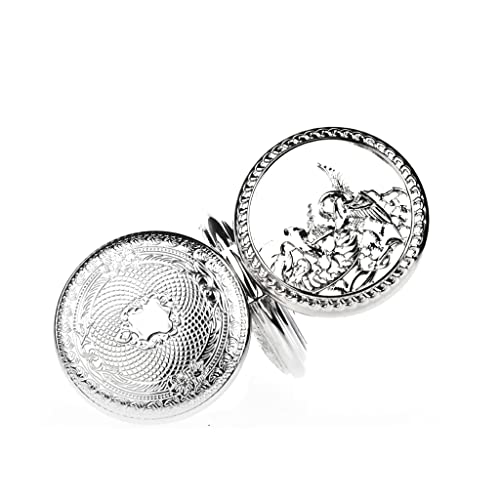 WZYYCV Herren Taschenuhr Taschenuhr Retro Manuelle Mechanische Taschenuhr Doppelseitige Klapptaschenuhr Geeignet Für Geburtstage Mechanisch Taschenuhr von WZYYCV