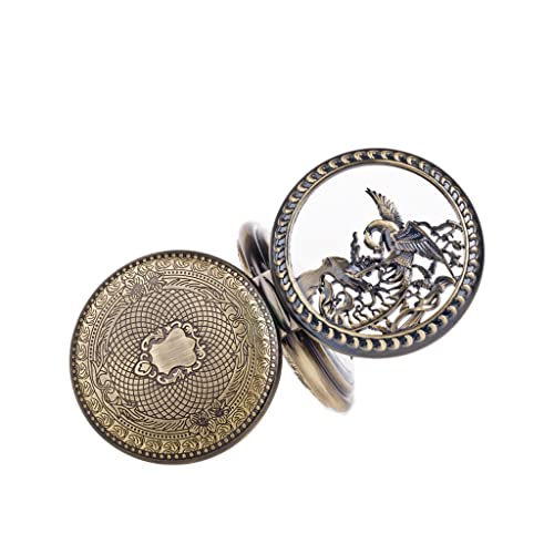 WZYYCV Herren Taschenuhr Taschenuhr Retro Manuelle Mechanische Taschenuhr Doppelseitige Klapptaschenuhr Geeignet Für Geburtstage Mechanisch Taschenuhr von WZYYCV