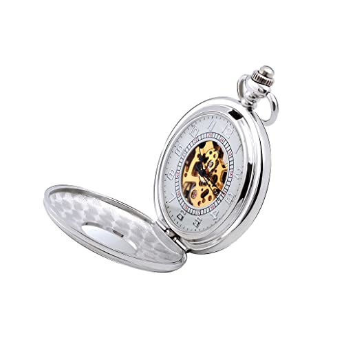 WZYYCV Herren Taschenuhr Taschenuhr Römische Mechanische Taschenuhr Mechanische Retro-flip-taschenuhr, Geeignet Mechanisch Taschenuhr von WZYYCV