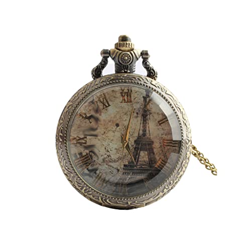 WZYYCV Herren Taschenuhr Taschenuhr Vintage Klassische Mechanische Taschenuhren Mit Kettengravierten Römischen Ziffern Taschenuhren Mechanisch Taschenuhr von WZYYCV