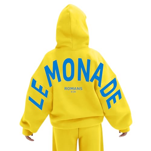 Hoodie Damen Oversize Mit Kapuze Casual Sweatshirt Briefdruck Drucken Mode Kapuzenpullover Einfarbig Locker Pullover Streetwear Stylischer Langarmshirt Warm Winter Tops Taschen von WZYYDS