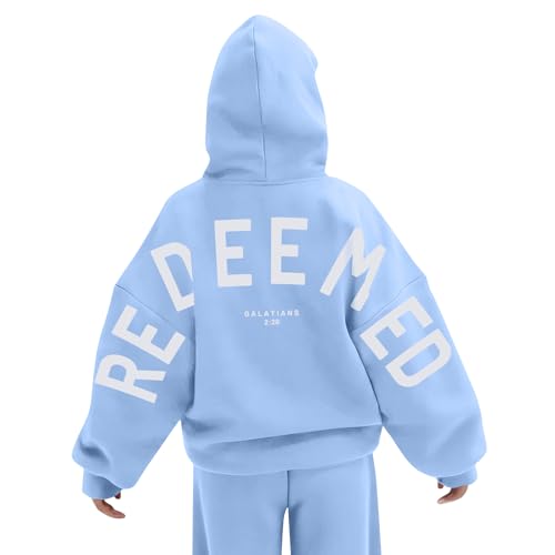 Hoodie Damen Oversize Mit Kapuze Casual Sweatshirt Briefdruck Drucken Mode Kapuzenpullover Einfarbig Locker Pullover Streetwear Stylischer Langarmshirt Warm Winter Tops Taschen von WZYYDS