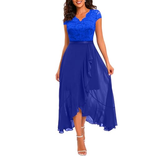 Kleid Hochzeitsgast Damen Sommer Ballkleider Lang Festliche Kleider Frauen Abendkleider Abendkleider Elegant FüR Hochzeit Cocktailkleid Spitzenkleid Chiffonkleid Brautjunferkleid Abschlusskleid von WZYYDS