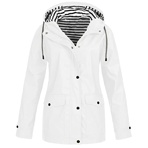 WZYYDS Regenjacke Damen Wasserdicht Regenmantel Wasserdicht Faltbar Windbreaker üBergangsjacke Softshelljacke Mit Kapuze Leicht Atmungsaktiv Softshelljacke Laufjacke Herbstjacke Herbstmantel von WZYYDS