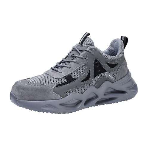 WaKsazlz Arbeitsschuhe Herren Sicherheitsschuhe Atmungsaktive Stahlkappenschuhe rutschfeste Leichte Atmungsaktiv Sommer EU 37-46 von WaKsazlz