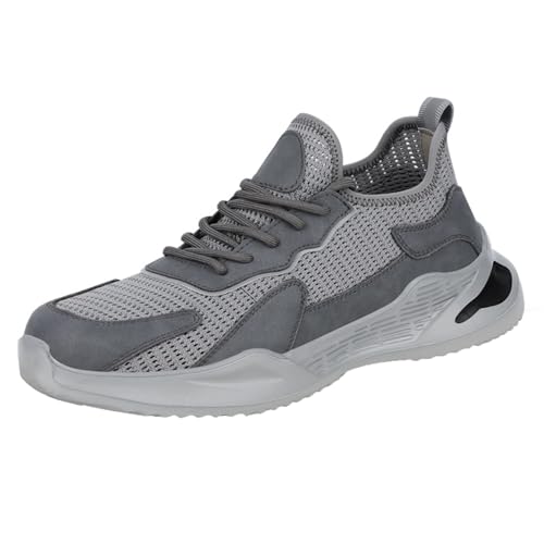 WaKsazlz Arbeitsschuhe Herren Sicherheitsschuhe Leichte Stahlkappenschuhe Atmungsaktive rutschfeste Bequeme Anti-Smashing Mode-Numeric_46 von WaKsazlz