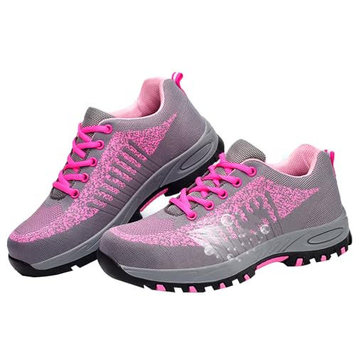 WaKsazlz Sicherheitsschuhe Damen Leicht Arbeitsschuhe rutschfest Stahlkappenschuhe Sportlich Atmungsaktiv 2 Paar von WaKsazlz