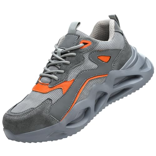 WaKsazlz Sicherheitsschuhe Herren Arbeitsschuhe Anti-Smashing Arbeitsturnschuhe Leicht Komfort Stahlkappenschuhe-Numeric_44 von WaKsazlz