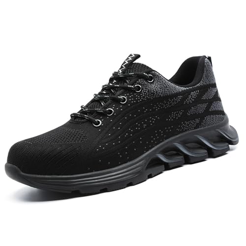 WaKsazlz Sicherheitsschuhe Herren Arbeitsschuhe Leicht Atmungsaktiv Stahlkappenschuhe Unisex Sneaker mit Stahlkappe rutschfest Schutzschuhe-Numeric_43 von WaKsazlz