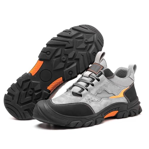 WaKsazlz Sicherheitsschuhe Herren Arbeitsschuhe Leicht Bequem Atmungsaktiv Stahlkappe Arbeitsturnschuhe Anti-Smashing -Numeric_45 von WaKsazlz