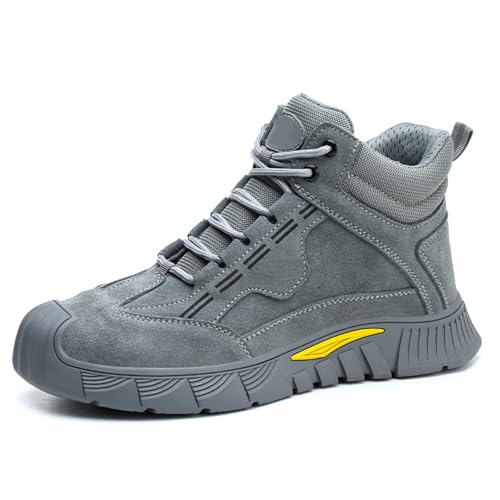 WaKsazlz Sicherheitsschuhe Herren Damen Arbeitsschuhe rutschfest Winter Sicherheitsstiefel mit Stahlkappe Warm Gefütterte von WaKsazlz