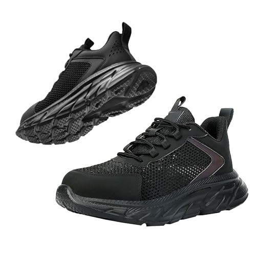 WaKsazlz Sicherheitsschuhe Herren Damen Leicht Arbeitsschuhe Sportlich Atmungsaktiv Stahlkappenschuhe rutschfest Schutzschuhe Komfort Mode-Numeric_40 von WaKsazlz