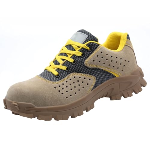 WaKsazlz Sicherheitsschuhe Herren Leicht Arbeitsschuhe Damen Sportlich Stahlkappenschuhe rutschfest Schutzschuhe Atmungsaktiv -Numeric_40 von WaKsazlz