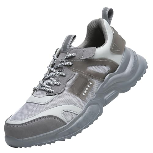 WaKsazlz Sicherheitsschuhe Herren Leicht Arbeitsschuhe Damen Stahlkappe Sportlich Dämpfung Sneakers EU 34-46 von WaKsazlz