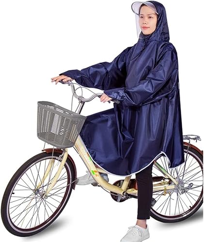 Fahrradponcho, wasserdichter Regenmantel, Fahrrad-Regenponcho for Erwachsene, Regenmantel mit Kapuze for Damen und Herren, mit reflektierenden Streifen, leicht, wasserdicht, wiederverwendbar (Farbe: R von WaRfel