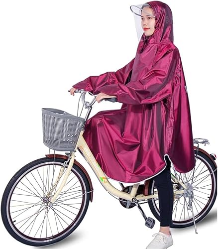 Fahrradponcho, wasserdichter Regenmantel, Fahrrad-Regenponcho for Erwachsene, Regenmantel mit Kapuze for Damen und Herren, mit reflektierenden Streifen, leicht, wasserdicht, wiederverwendbar (Farbe: R von WaRfel