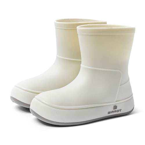 WaVkMoxy Gummistiefel Damen Regenschuhe mit Winter Herbst Frühling rutschfeste Stiefel White 38 EU von WaVkMoxy