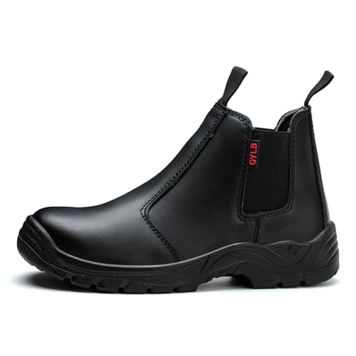 WaVkMoxy Sicherheitsschuhe Herren Damen mit Leder Arbeitsschuhe Herren S3 Hohe Schnelles An- und Ausziehen Stahlkappenschuhe Damen Wasserdicht staubdicht Anti-Smash und Anti-punktur BLACK36EU von WaVkMoxy