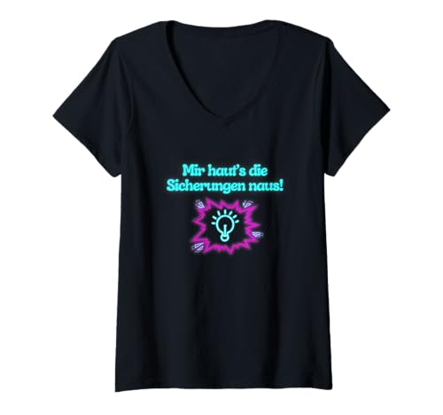 Damen Wackelkontakt Möbelstück Lampe aus den Siebzigern Malle B06 T-Shirt mit V-Ausschnitt Damen Wackelkontakt Möbelstück Lampe aus den Siebzigern Malle B06 T-Shirt mit V-Ausschnitt von Wackelkontakt 70er Mallorca Aua Aua Fun Saufen