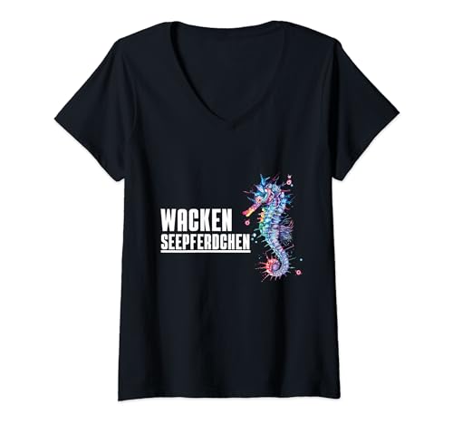 Damen Wacken Survivor Seepferdchen 2023 Seahorse T-Shirt mit V-Ausschnitt Damen Wacken Survivor Seepferdchen 2023 Seahorse T-Shirt mit V-Ausschnitt von Wacken Survivor Seepferdchen 2023 Tees