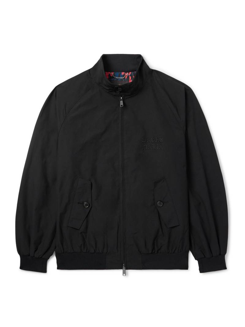 Wacko Maria - Baracuta G9 Logo-Embroidered Cotton-Canvas Harrington Jacket - Men - Black - S von Wacko Maria