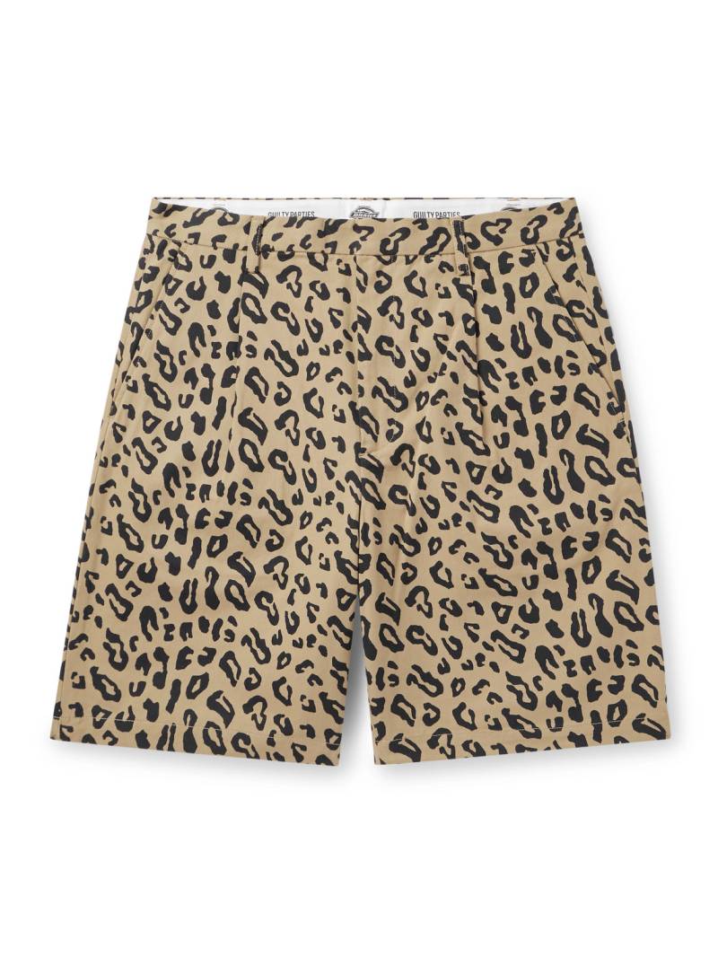 Wacko Maria - Dickies® Straight-Leg Pleated Leopard-Print Cotton-Canvas Shorts - Men - Animal print - XL von Wacko Maria