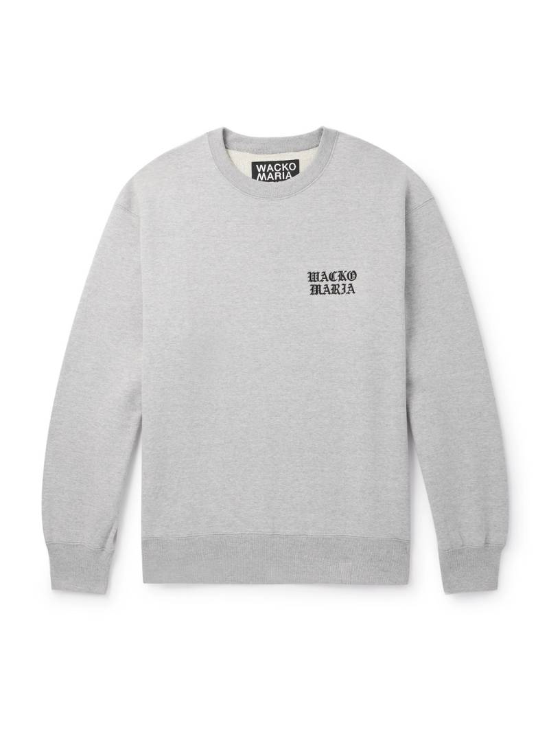 Wacko Maria - Logo-Embroidered Cotton-Jersey Sweatshirt - Men - Gray - XL von Wacko Maria