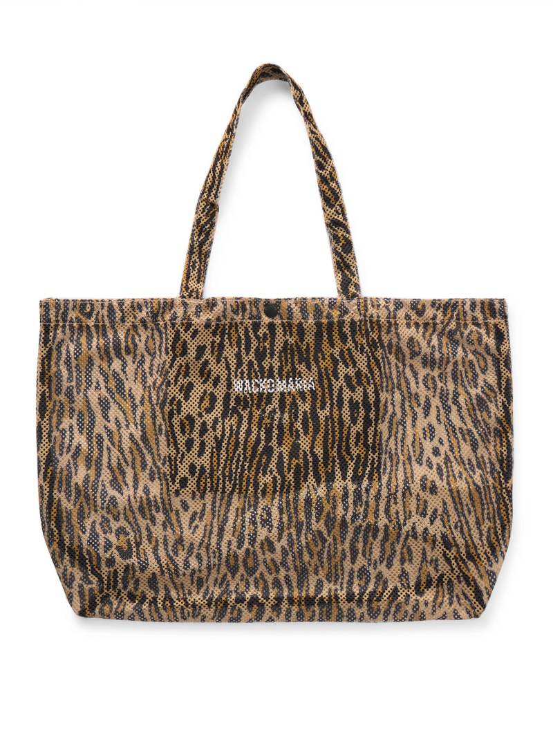 Wacko Maria - Speak Easy Logo-Print Leopard-Print Mesh Tote Bag - Men - Neutrals von Wacko Maria