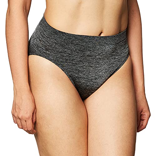 Wacoal Damen B-Smooth Seamless Full Coverage Hi-Cut Brief Panty, 834175 Slip, Charcoal Heather, M von Wacoal