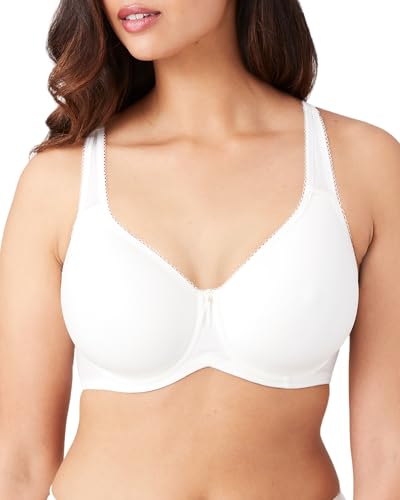 Wacoal Damen Basic Beauty Contour Bra T-Shirt-BH, Undurchsichtige, Weiss/opulenter Garten, 85E von Wacoal