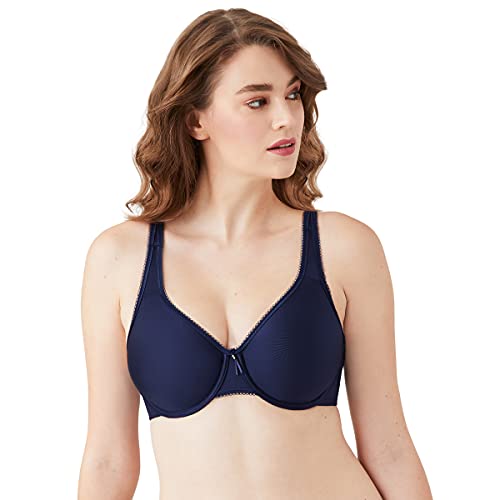 Wacoal Damen Basic Beauty Unlined Full Figure Underwire Bra BH mit voller Abdeckung, Undurchsichtige, Schwarz (Black Iris), 100G von Wacoal