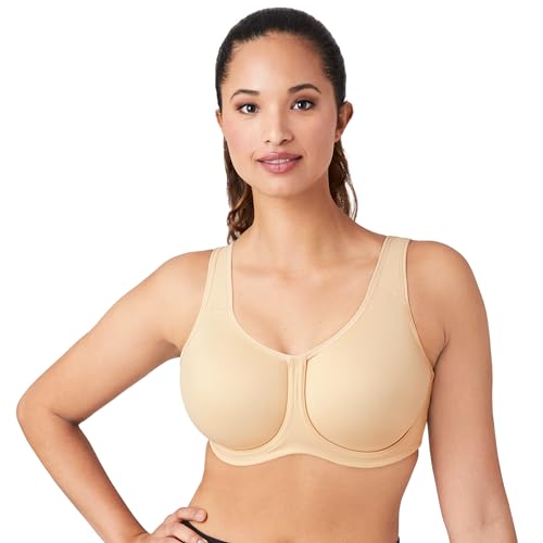 Wacoal Damen Simone 855170 Bügel Vollständiger Abdeckung, Ungefüttert Sport-BH, Blickdicht, Sand, 85F von Wacoal